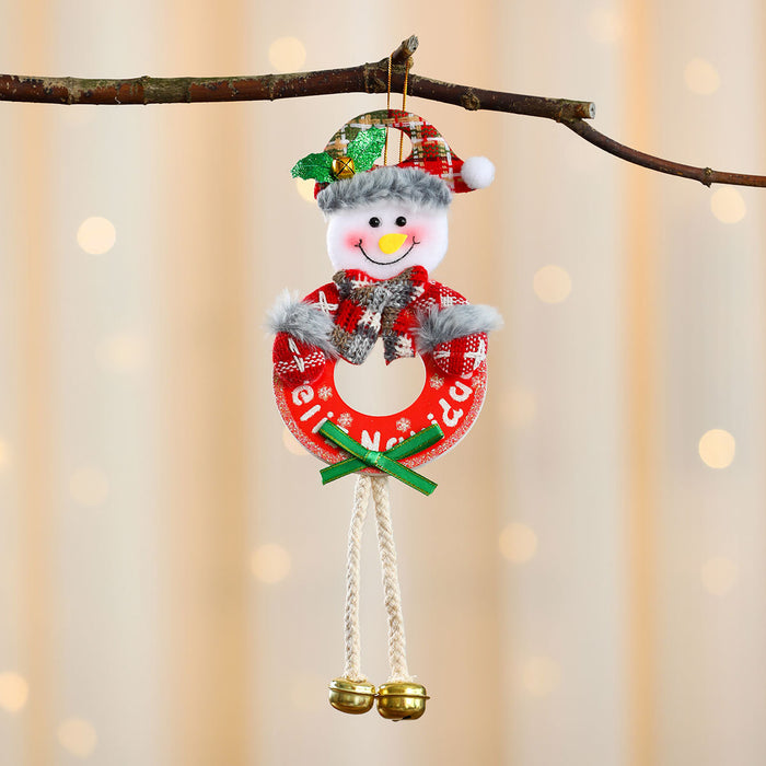 Wholesale Christmas doll small pendant board with bells Christmas tree pendant Christmas decoration supplies