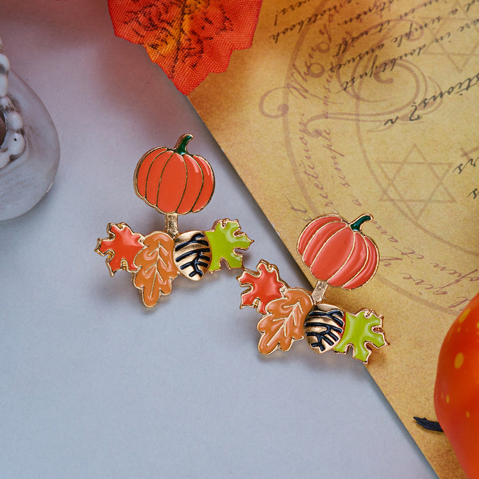 Wholesale Zinc Alloy Drop Earrings with Maple Leaf and Fox Design
