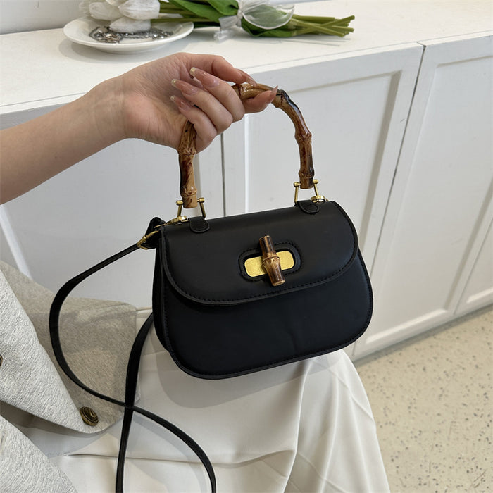 Wholesale Retro bamboo saddle bag, one shoulder crossbody handbag, fashionable, casual, and simple