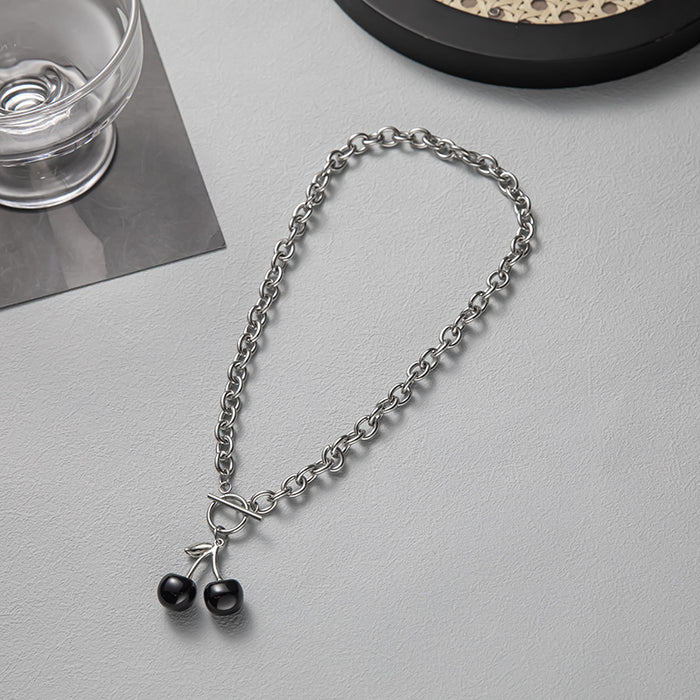 Wholesale New personalized cherry pendant collarbone chain punk necklace