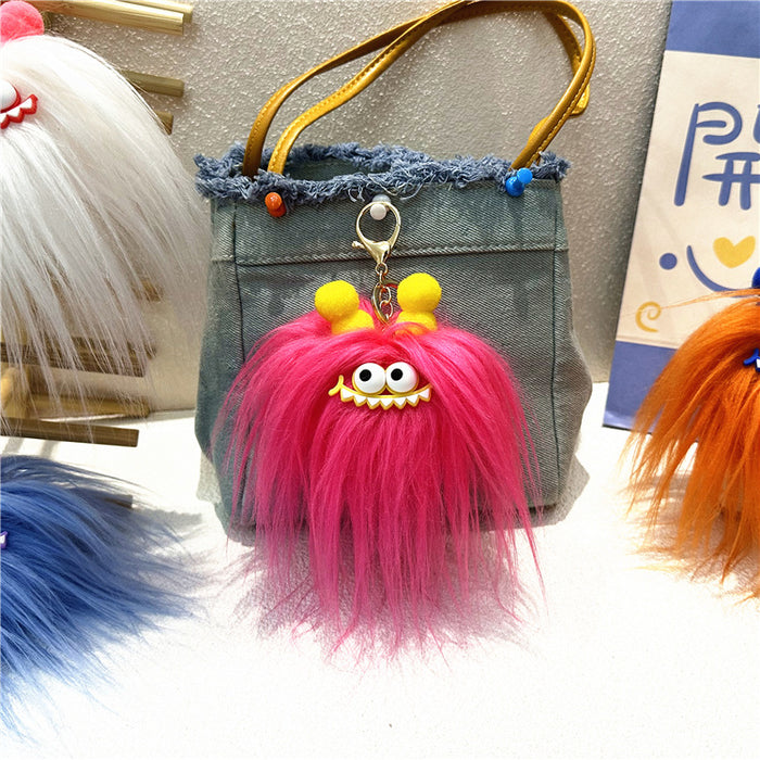 Wholesale Cute Cartoon Keychain Fried Hair Doll Sausage Mouth Bag Pendant Creative Plush Doll Gift