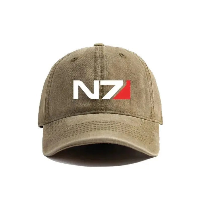 Wholesale Vintage Distressed Baseball Cap Mass Effect N7 Logo Adjustable Curved Brim For Summer