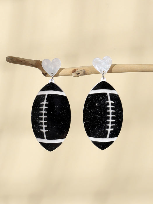 Wholesale Sporty ball-themed double-layer acrylic earrings