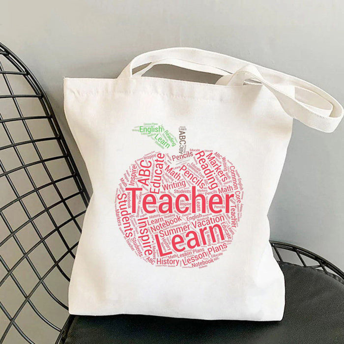 Wholesale Teacher Printed Canvas Bags, Environmentally Friendly Handbags, Shopping Bags JDC-SD-PF001