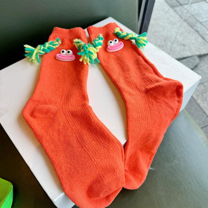 Wholesale contrast color design outerwear socks