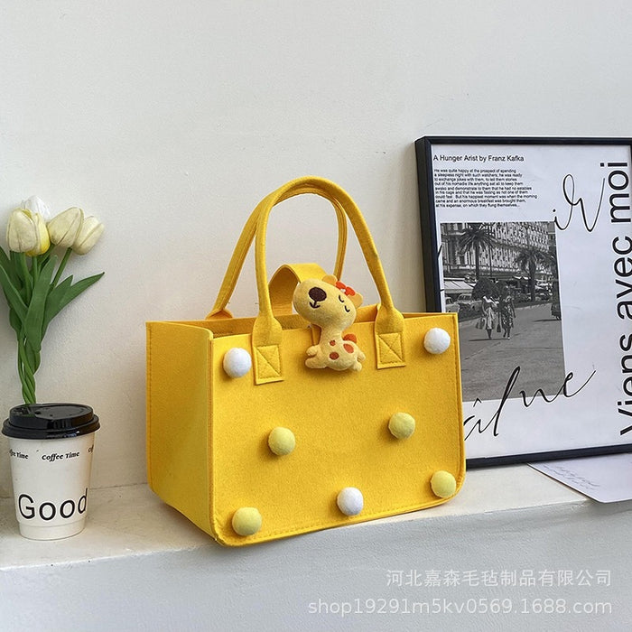 Wholesale Souvenir cartoon shopping bag portable 100-day banquet anniversary gift felt bag