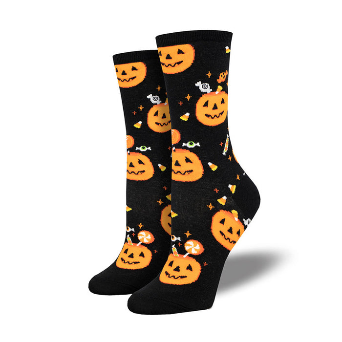 Wholesale  Creative Funny Pumpkin Jacquard Trendy Socks for Men and Women Couples Mid-Calf Socks Halloween