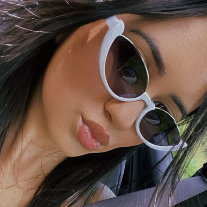 Wholesale Cat eye niche half frame sunglasses retro glasses fashion trend sunglasses