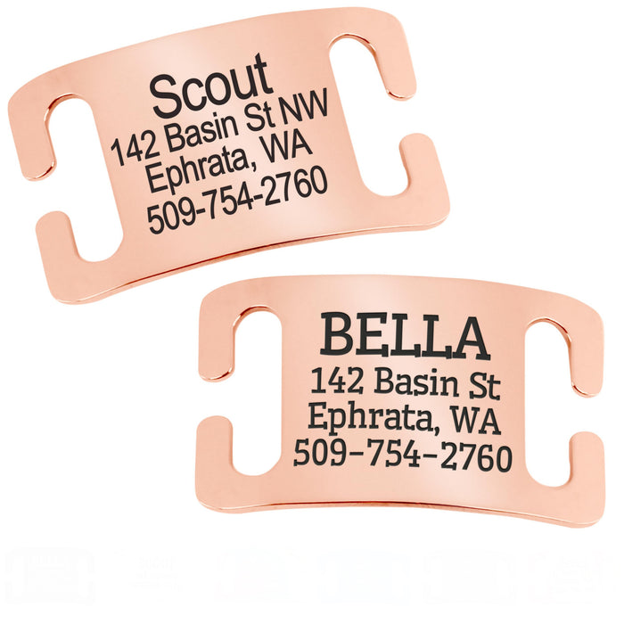 Wholesale Pet identity tag, sliding tag, stainless steel electroplating