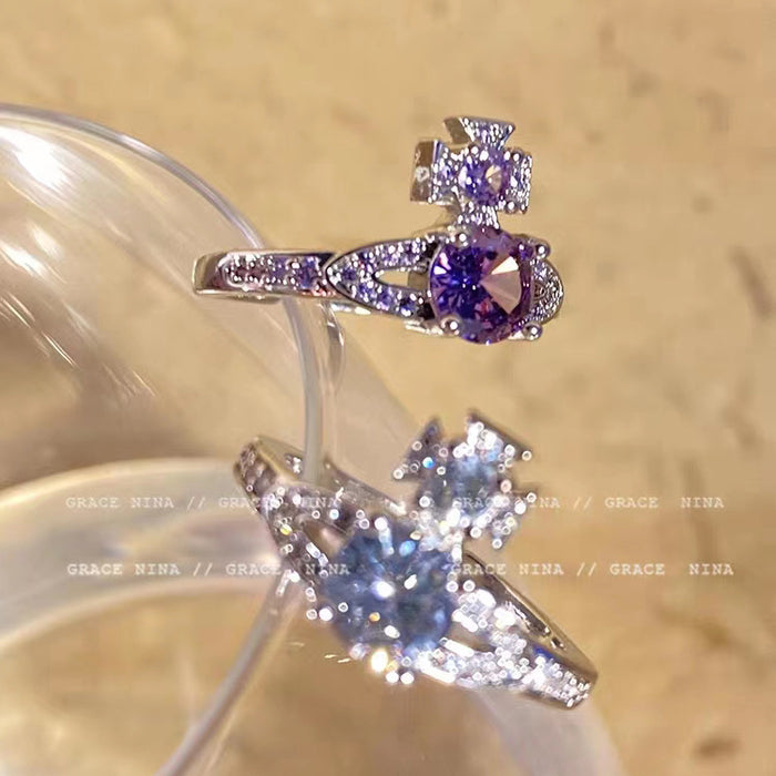 Wholesale Sparkling Diamond Open Adjustable Ring