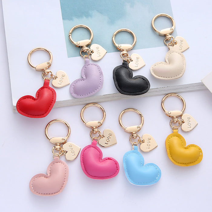 Wholesale Leather Love Earphone Bag Key Chain Luggage Bag School Bag Small Pendant