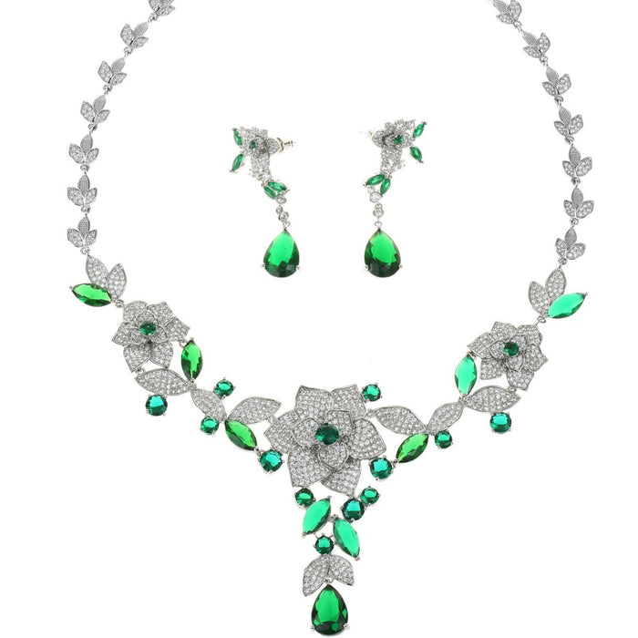 Wholesale Three-Piece Set Necklace Earrings Bracelet Party Wedding Dress Bride Dress Jewelry