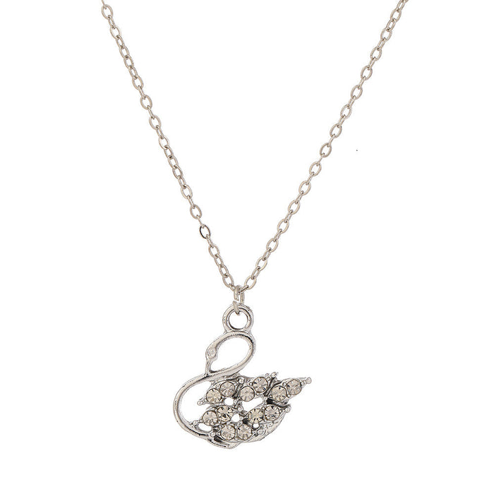 Wholesale Rhinestone-encrusted swan alloy necklace