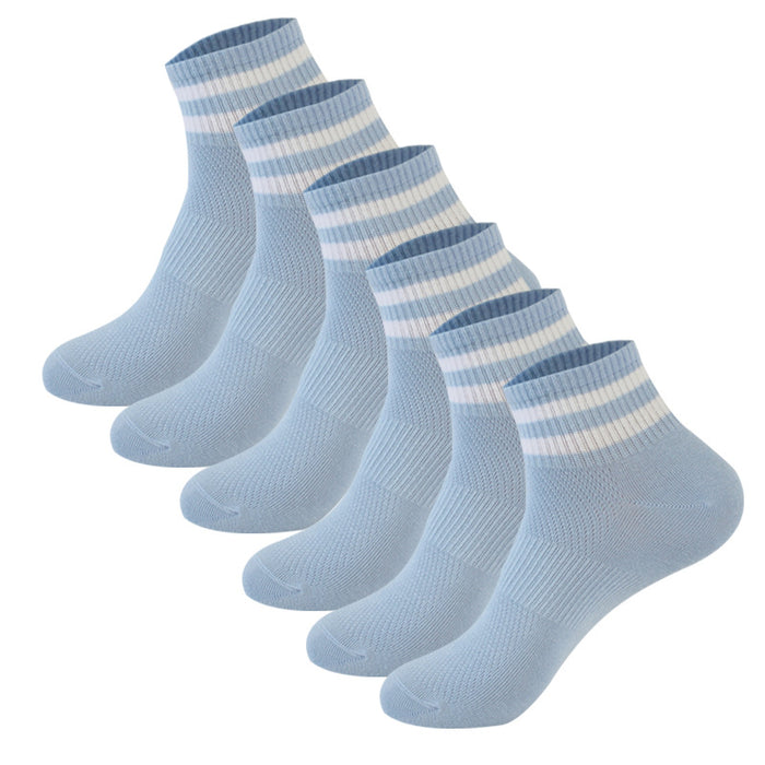 Wholesale Sports socks, thin mesh boat socks, striped short tube socks, breathable cotton socks