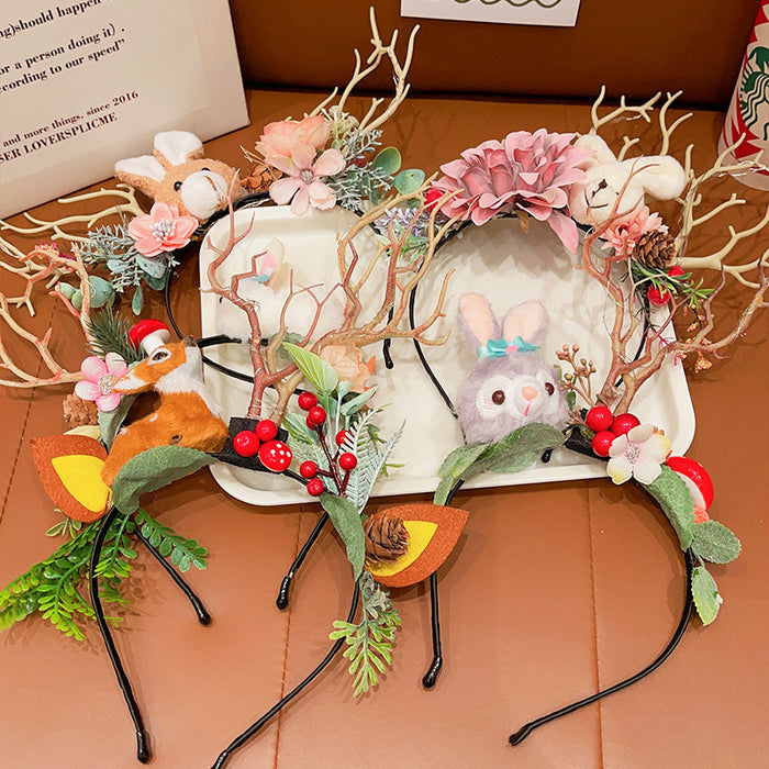 Wholesale Christmas Glow Headwear Fun Dress-up Headband Antler Hair Accessories
