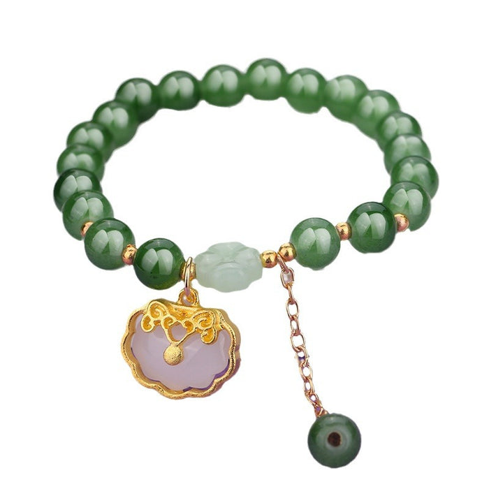 Wholesale Ethnic style aventurine bracelet peace buckle glass bracelet