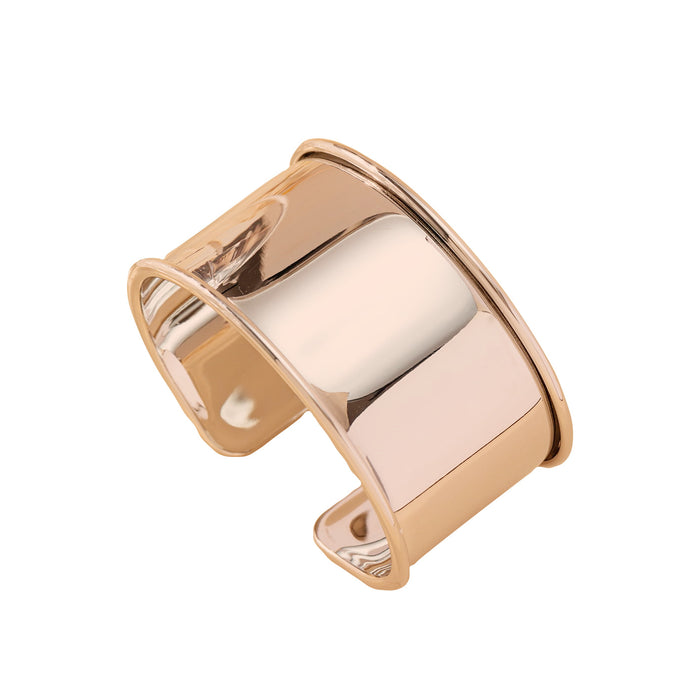 Wholesale Metal exaggerated glossy bracelet, minimalist punk wide open adjustable iron bracelet