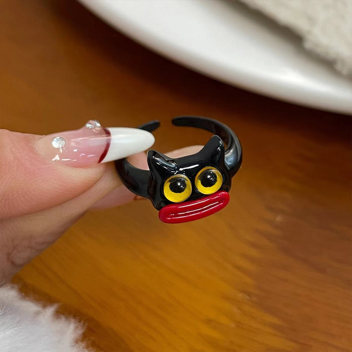 Wholesale Green butterfly open ring niche versatile ring