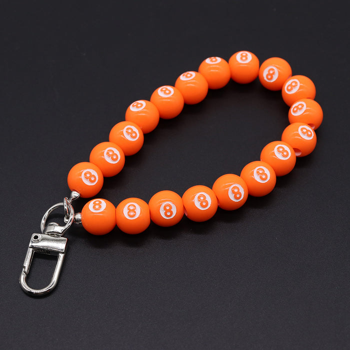 Wholesale Alloy Door Buckle Black 8 Dice Lanyard Ins Phone Chain Keychain Pendant Bag Water Bottle Lanyard Accessory