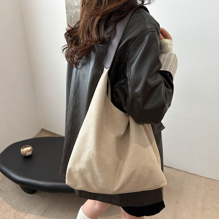 Wholesale Large Capacity Casual Fashion Suede Shoulder Tote Bag JDC-SD-HT014