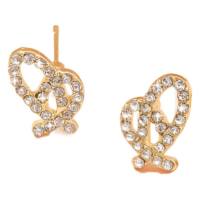 Wholesale Love earrings for women, small and exquisite earrings, gentle and versatile temperament, peach heart earrings, simple and full of diamonds, heart-shaped earrings for women