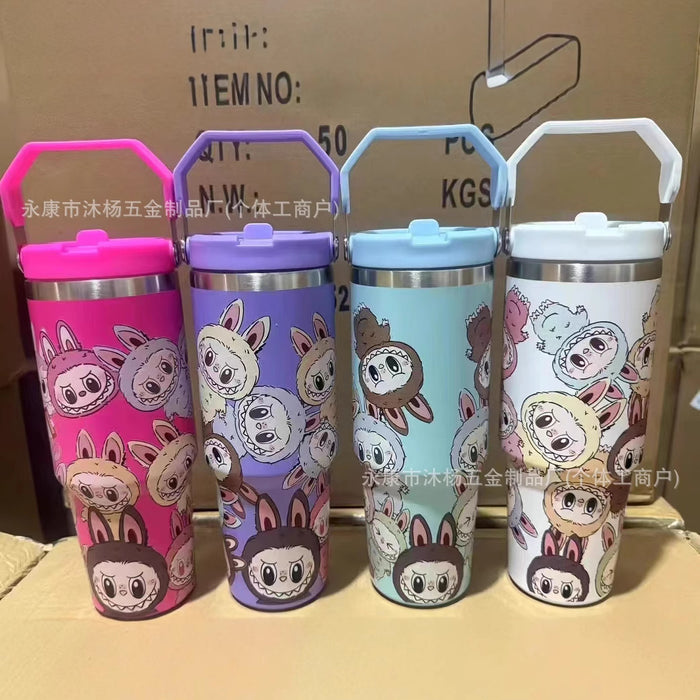 Wholesale Cartoon Stainless Steel Double-Drink Large-Capacity Insulated Cup for Car Use,  Single-Drink and Double-Drink Portable Cup,  Ice Cup