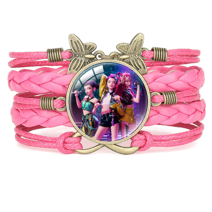 Wholesale KPOP Multi-Layer Cartoon Character Butterfly Combination Bracelet