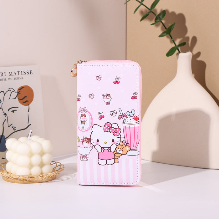 Wholesale Cute Cartoon Long Zipper Multi-Layer Wallet with PU Digital Print
