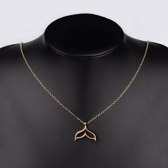 Wholesale Versatile Metal Dolphin Tail Necklace Alloy Mermaid Tail Pendant Necklace
