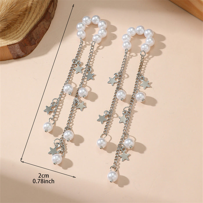 Wholesale French Minimalist Silver Tone Tassel Ear Cuff Jewelry Accessory MOQ≥2