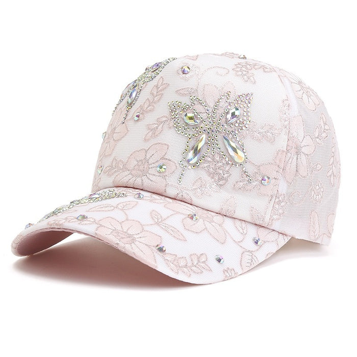 Wholesale Butterfly Duckbill Sun Hat for Women  Breathable Sun Protection Floral Baseball Cap