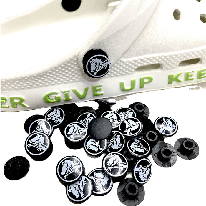 Wholesale 1000pcs Black plastic buckle garden shoes accessories drop plastic shoe flower buckle