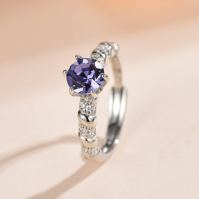 Wholesale Full body pure silver antique gold winding set with diamonds 6.3mm round DIY hollow holder Huazi diamond ring