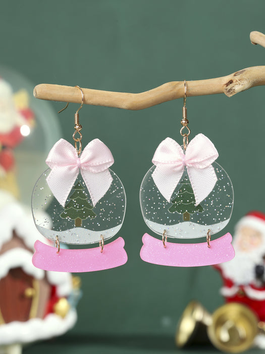 Wholesale Christmas sparkling crystal ball acrylic earrings