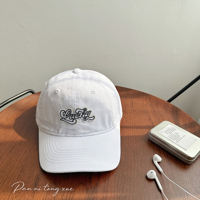 Wholesale Vintage washed embroidered letter baseball cap with wide brim, soft top, duckbill cap, versatile hat