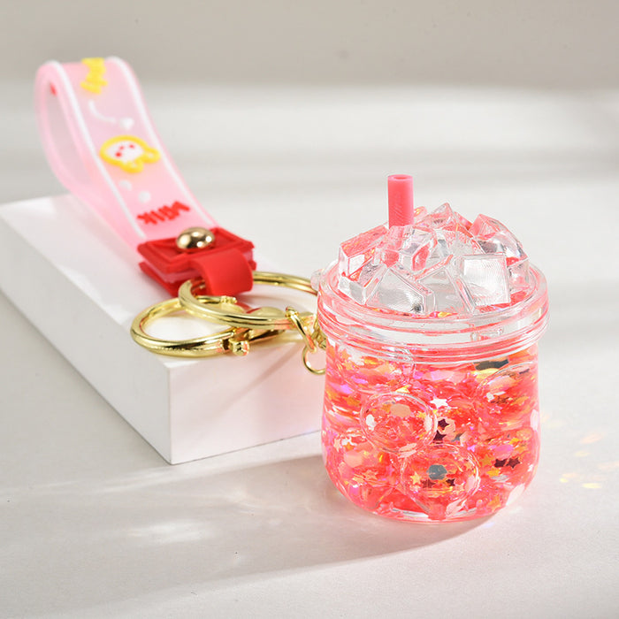 Wholesale Acrylic oil-filled pendant,  glow-in-the-dark iceberg cup keychain