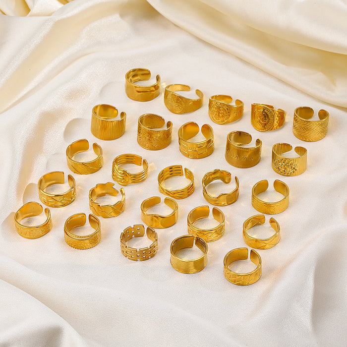 Wholesale Stainless Steel Ring Gold Plated Rings Adjustable rings for Women