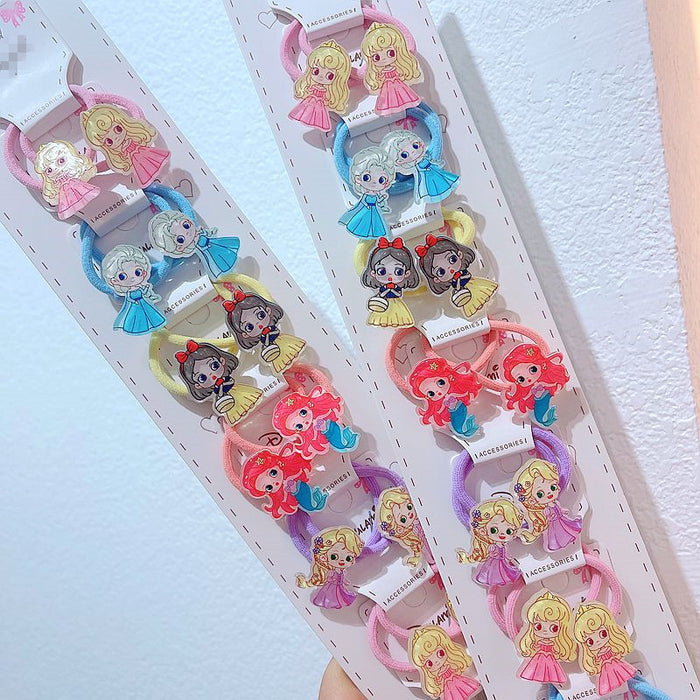 Wholesale 10pcs Princess small rubber band tie children' s acrylic hair band