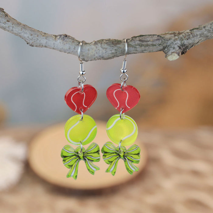 Wholesale niche sports style ball theme acrylic earrings creative basketball football earrings women