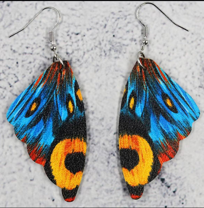 Wholesale Acrylic Butterfly Wing Earrings Colorful Cartoon Design Fashion Jewelry Accessory
