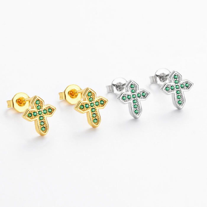 Wholesale Personalized zircon cross earrings