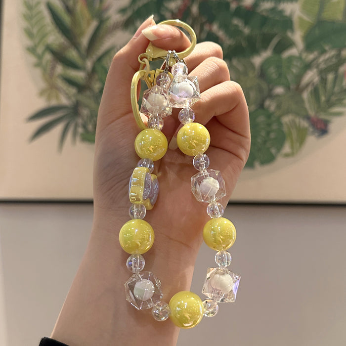 Wholesale Handmade beaded bag pendant, car keychain, five pointed star bow, couple keychain, chain