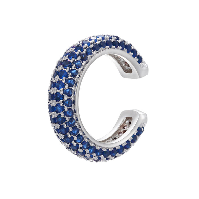Wholesale Gold Plated Copper Ear Cuff with Colored Zircon Simple Style Fashion Accessory MOQ≥2