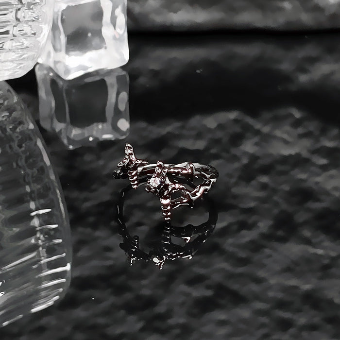 Wholesale Butterfly liquid opening ring, fashionable temperament, high-end feeling, retro ring