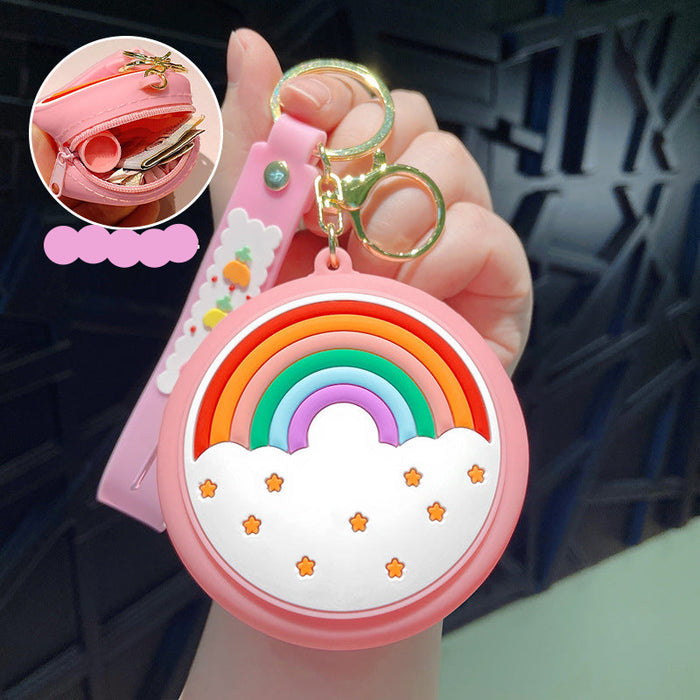 Wholesale Rainbow Silicone Cartoon Key Wallet
