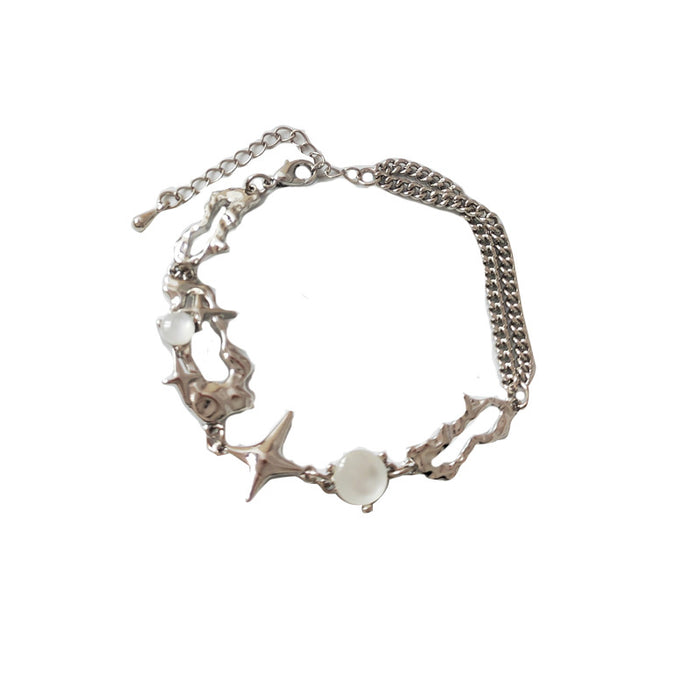 Wholesale Fashionable Irregular Hollow Design Bracelet Personalized Metal Grid Fashion