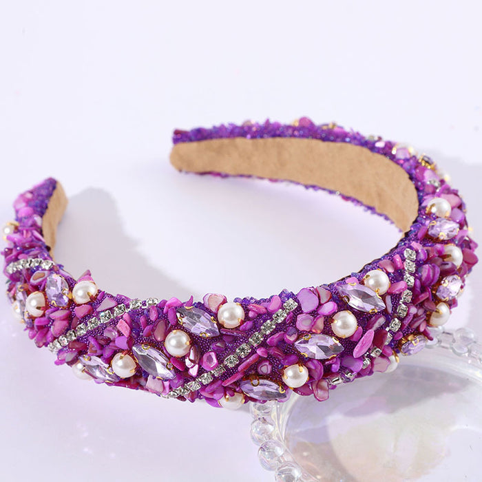 Wholesale Pearl and diamond headband personalized versatile fashion hair accessories banquet headdress