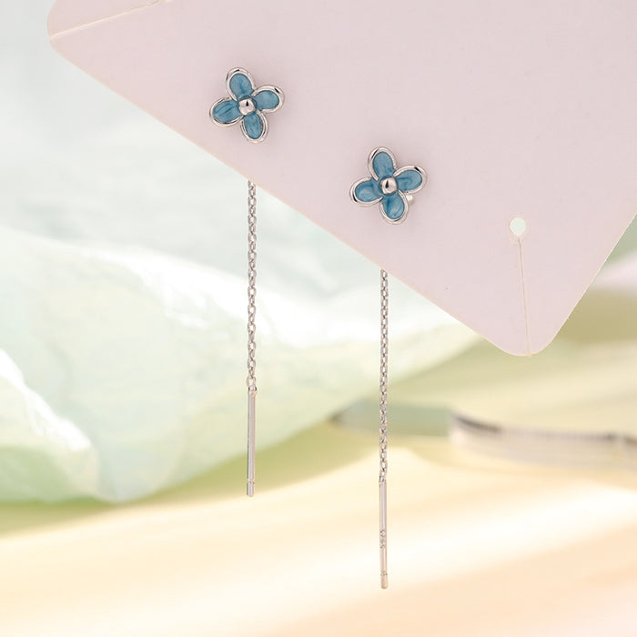 Wholesale Earline temperament earrings long floral fringe earrings