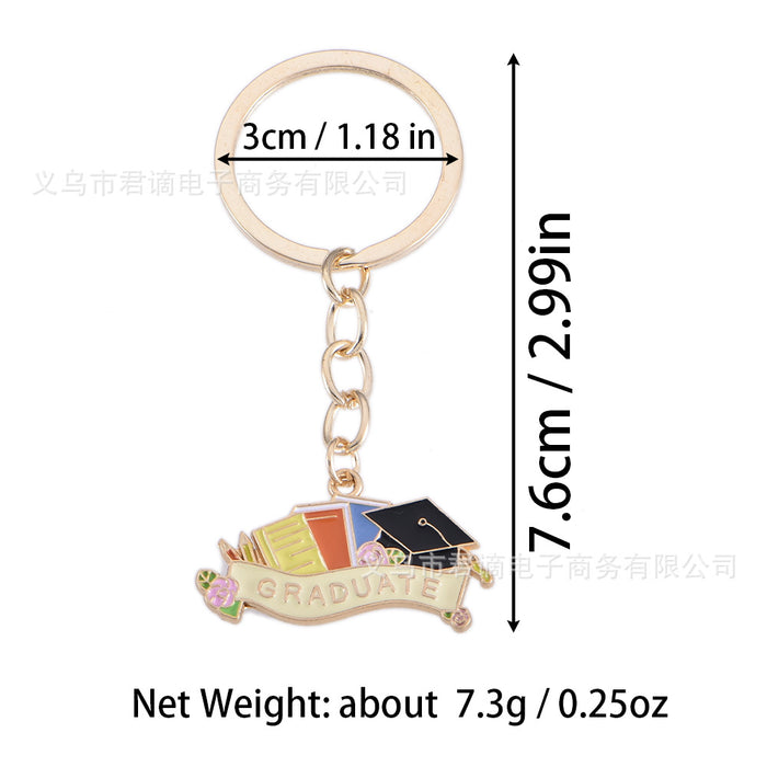 Wholesale Keychain Graduation Season DIY Accessories Bachelor's Cap Bag Decoration Alloy