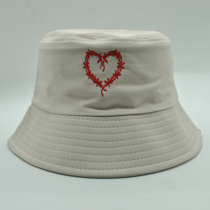Wholesale Embroidered Love Versatile Cotton Bucket Hat JDC-FH-PeiN012